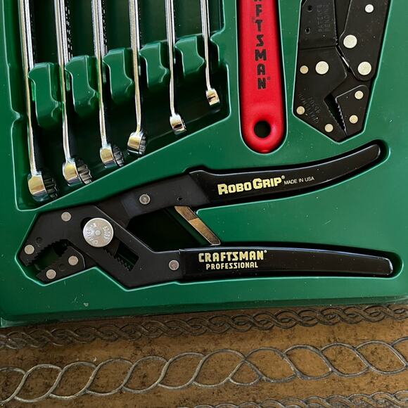 NEW Craftsman Vintage 9 pc Set Robo Grip Professional Tool Set Made USA 45444 - Picture 11 of 13